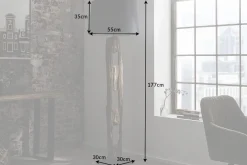 Invicta Interior Stehlampe Stoff Holz 177cm hoch blendarm in Schwarz< Bürolampen|Stofflampen