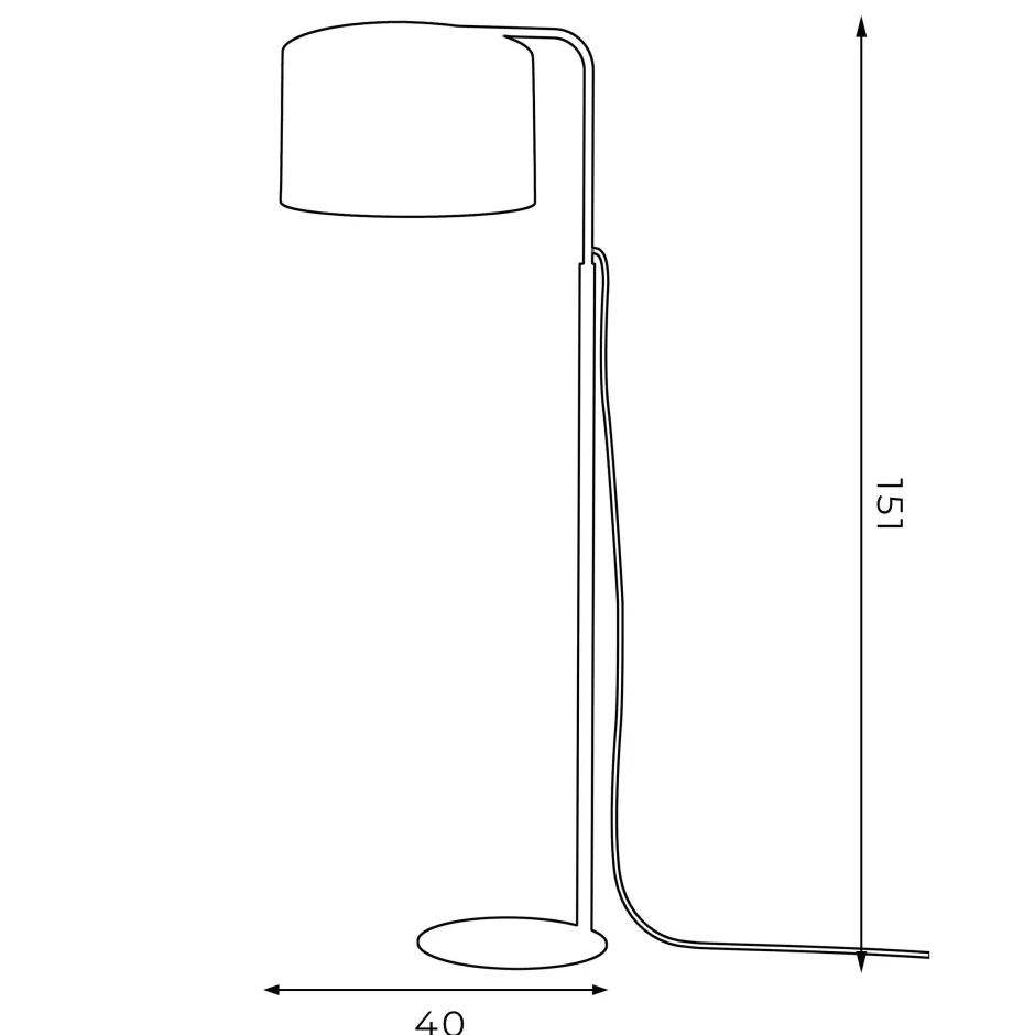 Stofflampen|Moderne Lampen*Luminex Stehlampe Stoff Metall 151 cm Wohnzimmer Schwarz Gold