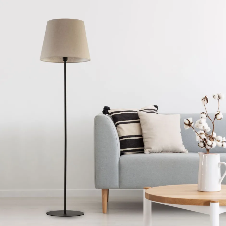 TK Lighting Stehlampe Stoff Metall 151 cm klein Modern wohnlich E27< Moderne Lampen|Stofflampen