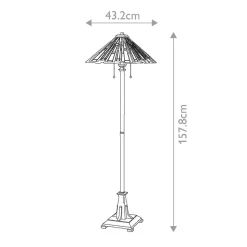 Elstead Stehlampe Tiffany Stil 157,8 cm hoch Zugschalter 2x E27< Rustikale Lampen|Glaslampen