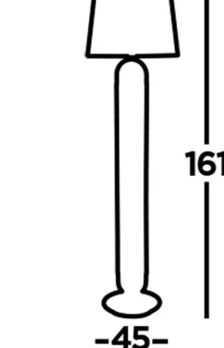 Searchlight Stehlampe Weiß Silber 161 cm E27 Zugschalter Stoff Metall< Bürolampen|Wohnzimmerlampen