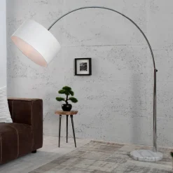 Invicta Interior Stehlampe Weißer Schirm 170cm Lampe Wohnzimmer< Retro Lampen|Designerlampen