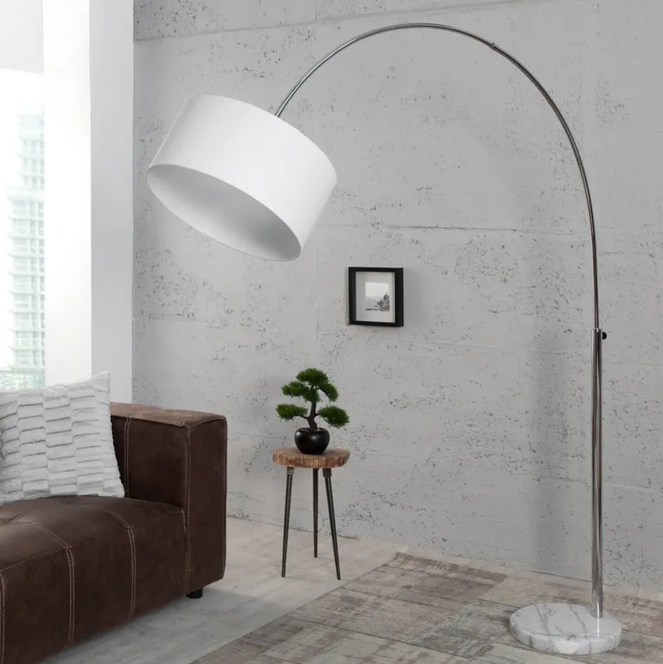 Invicta Interior Stehlampe Weißer Schirm 170cm Lampe Wohnzimmer< Retro Lampen|Designerlampen