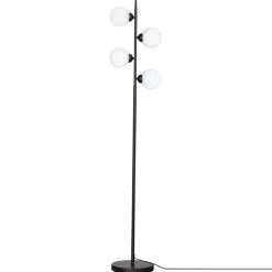 Wohnzimmerlampen|Metall Lampen*By Rydéns Stehlampe Wohnzimmer 160 cm Schwarz Weiß Metall Glas 4x G9