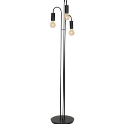 Luminex Stehlampe Wohnzimmer Schwarz Metall 163 cm AILSA< Stehlampen|Wohnzimmerlampen