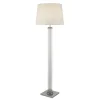 Searchlight Stehleuchte 156 cm in Silber Creme E27 Stoff Glas< Bürolampen|Wohnzimmerlampen