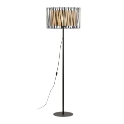 TK Lighting Stehleuchte 158 cm Metall Jute Schwarz Braun E27 Modern< Bürolampen|Stehlampen