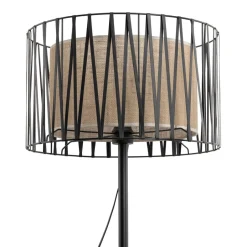 TK Lighting Stehleuchte 158 cm Metall Jute Schwarz Braun E27 Modern< Bürolampen|Stehlampen