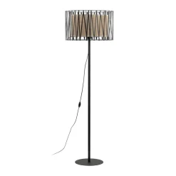 TK Lighting Stehleuchte 158 cm Metall Jute Schwarz Braun E27 Modern< Bürolampen|Stehlampen