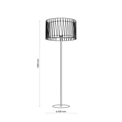 TK Lighting Stehleuchte 158 cm Metall Jute Schwarz Braun E27 Modern< Bürolampen|Stehlampen