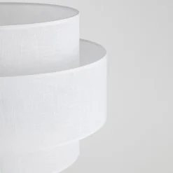 Bürolampen|Stofflampen*TK Lighting Stehleuchte 155 cm Schwarz Weiß Ø 50 cm Metall Stoff E27