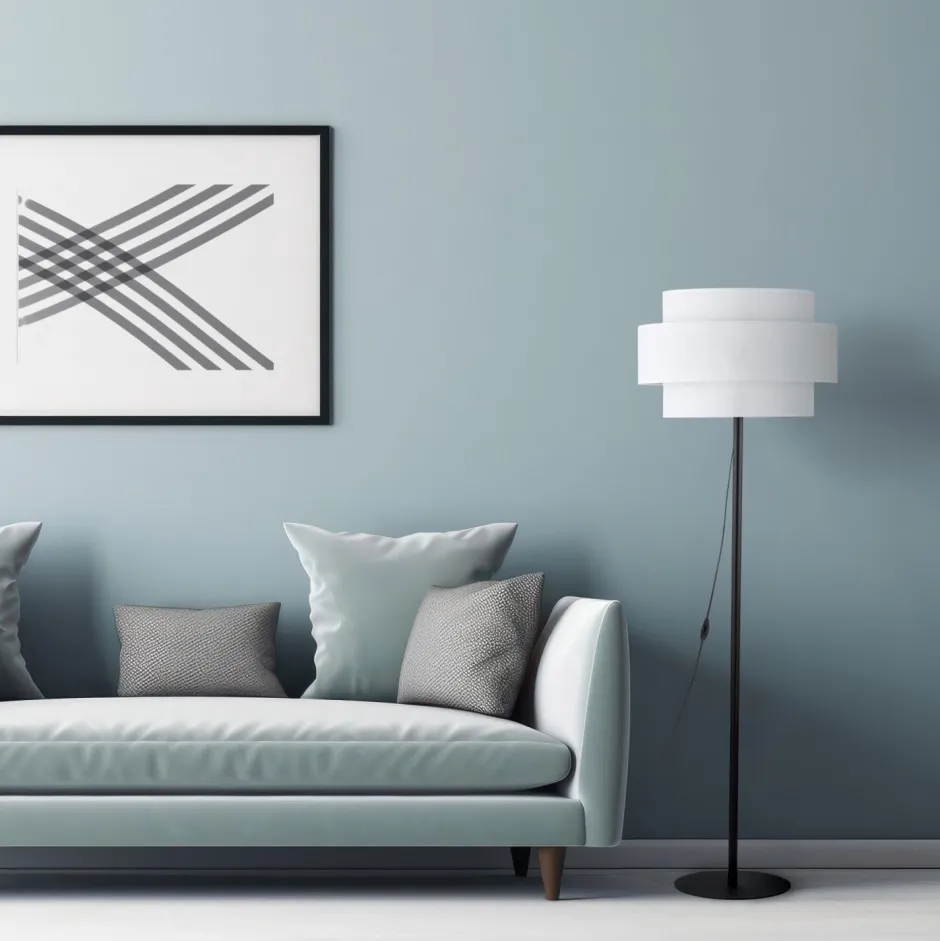 Bürolampen|Stofflampen*TK Lighting Stehleuchte 155 cm Schwarz Weiß Ø 50 cm Metall Stoff E27