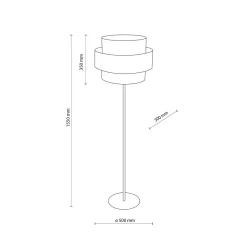 Bürolampen|Stofflampen*TK Lighting Stehleuchte 155 cm Schwarz Weiß Ø 50 cm Metall Stoff E27