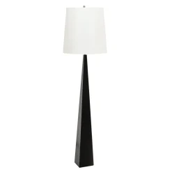 Elstead Stehleuchte 181 cm Schwarz Weiß E27 Metall Stoff Modern< Designerlampen|Stofflampen