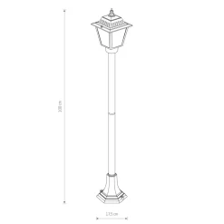 Nowodvorski Stehleuchte außen 100 cm E27 IP44 Schwarz aus Aluminium< Außenleuchten Antik|Gartenlaternen