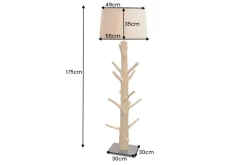 Bürolampen|Designerlampen*Invicta Interior Stehleuchte Beige Stoffschirm Holz 175 cm Handarbeit