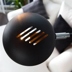 Retro Lampen|Designerlampen*Invicta Interior Stehleuchte 205cm Retro flexibel Kugel Schwarz