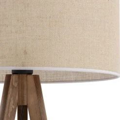 TK Lighting Stehleuchte Dreibein 145 cm Holz Stoff E27 NOLAN< Holzlampen|Skandinavische Lampen