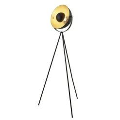Wandleuchten|Bürolampen*Searchlight Stehleuchte Dreibein Schwarz Gold E27 144 cm Metall