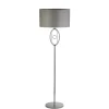 Searchlight Stehleuchte E27 Stoff Metall niedrig 151 cm Chrom Silber< Bürolampen|Wohnzimmerlampen