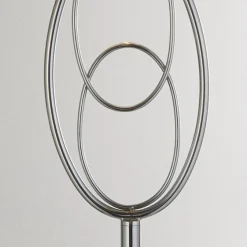 Searchlight Stehleuchte E27 Stoff Metall niedrig 151 cm Chrom Silber< Bürolampen|Wohnzimmerlampen