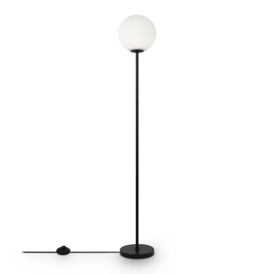 Glaslampen|Metall Lampen*Maytoni Stehleuchte Glas Metall E27 155 cm Schwarz Weiß Modern