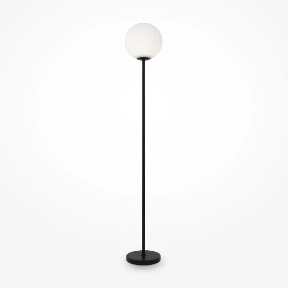 Glaslampen|Metall Lampen*Maytoni Stehleuchte Glas Metall E27 155 cm Schwarz Weiß Modern