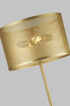 Searchlight Stehleuchte Gold 145 cm Metall Retro Design 2x E27< Wohnzimmerlampen|Metall Lampen