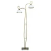 Emibig Stehleuchte Gold Antik Weiß Metall Glas 2-flammig< Glaslampen|Wohnzimmerlampen