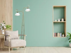 Emibig Stehleuchte Gold Antik Weiß Metall Glas 2-flammig< Glaslampen|Wohnzimmerlampen