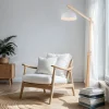 Lampen Aus Aller Welt|Holzlampen*TK Lighting Stehleuchte Holz Metall 180 cm verstellbar Weiß Natur