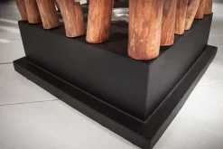 Holzlampen|Stehlampen*Invicta Interior Stehleuchte Holz Schwarz Natur 173 cm GU10 gemütlich