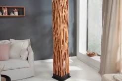 Holzlampen|Stehlampen*Invicta Interior Stehleuchte Holz Schwarz Natur 173 cm GU10 gemütlich