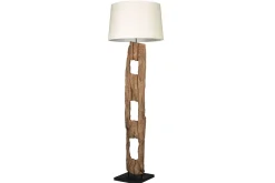 Invicta Interior Stehleuchte Holz Stoff Weiß blendarm 177 cm E27 Lesen< Bürolampen|Stofflampen