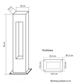 SU-MA Stehleuchte IP65 Aluminium Glas Grau 90 cm GU10 Außen< Wegeleuchten|Metall Lampen