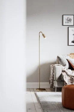 Wohnzimmerlampen|Metall Lampen*By Rydéns Stehleuchte klein 146 cm in Gold GU10 Metall Retro