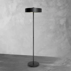 Badezimmer Lampe|Bürolampen*Giovanni Battista Stehleuchte klein 148,5 cm Messing Eisen in Schwarz Gold