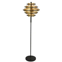 Led Lampen|Bürolampen*Searchlight Stehleuchte LED in Schwarz Gold 2700 K warmweiß Metall