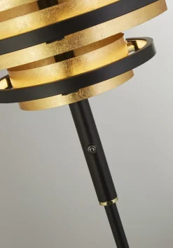 Led Lampen|Bürolampen*Searchlight Stehleuchte LED in Schwarz Gold 2700 K warmweiß Metall