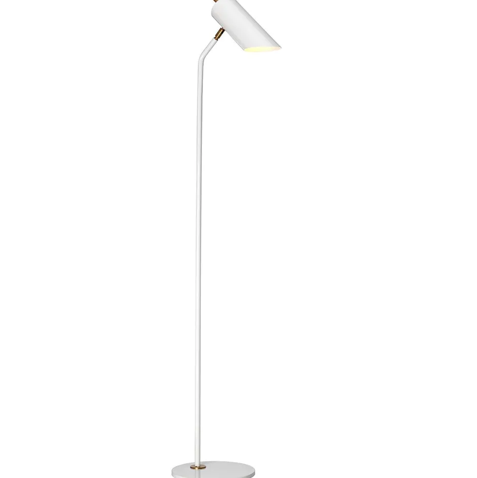 Designerlampen|Moderne Lampen*Elstead Stehleuchte LEYRE in Weiß Messing 145cm Bodenlampe