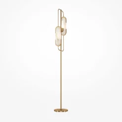 Designerlampen|Stehlampen*Maytoni Stehleuchte Metall 161,5 cm in Gold Weiß (Stein) G9