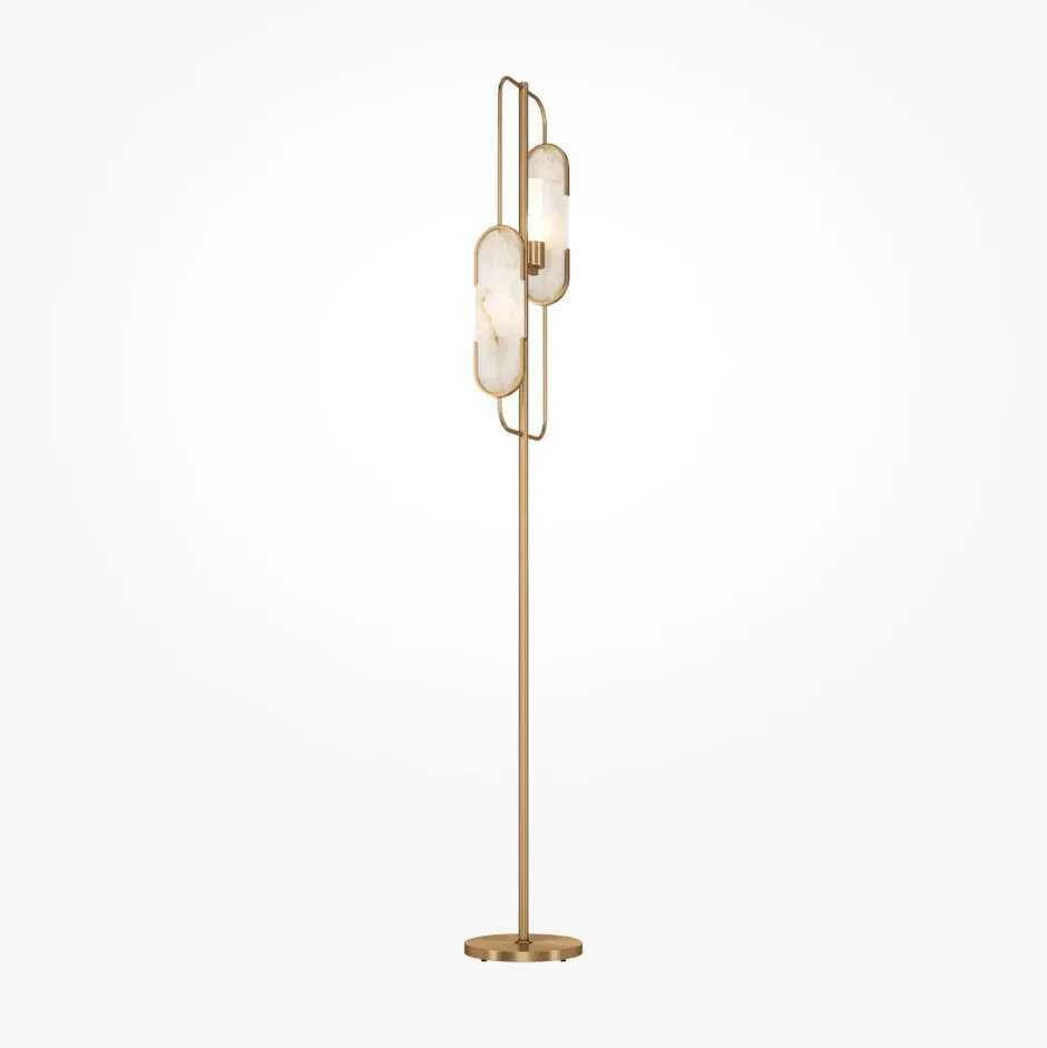 Designerlampen|Stehlampen*Maytoni Stehleuchte Metall 161,5 cm in Gold Weiß (Stein) G9