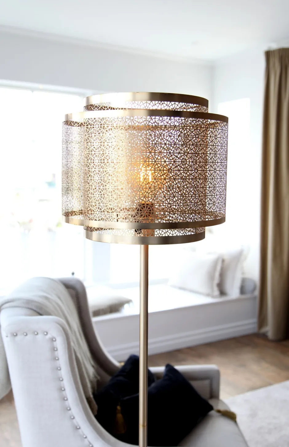 Wohnzimmerlampen|Metall Lampen*By Rydéns Stehleuchte Metall 157 cm in Messing matt E27 rund