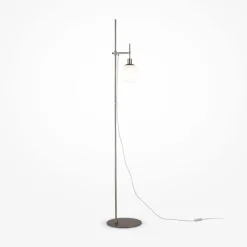 Kugellampen|Glaslampen*Maytoni Stehleuchte Metall Glas 155 cm Nickel Weiß E14 Modern