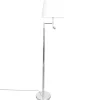 Wohnzimmerlampen|Stofflampen*By Rydéns Stehleuchte mit Lesearm 157cm Chrom Weiß E27 LED Stoff Metall