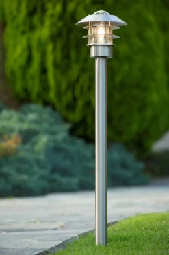 Stehleuchte Outdoor Glas Aluminium IP44 E27 100 cm< Wegeleuchten|Metall Lampen