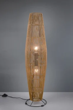 Trio Reality Stehleuchte Papier Metall Schwarz Braun E27 103 cm< Wohnzimmerlampen|Metall Lampen