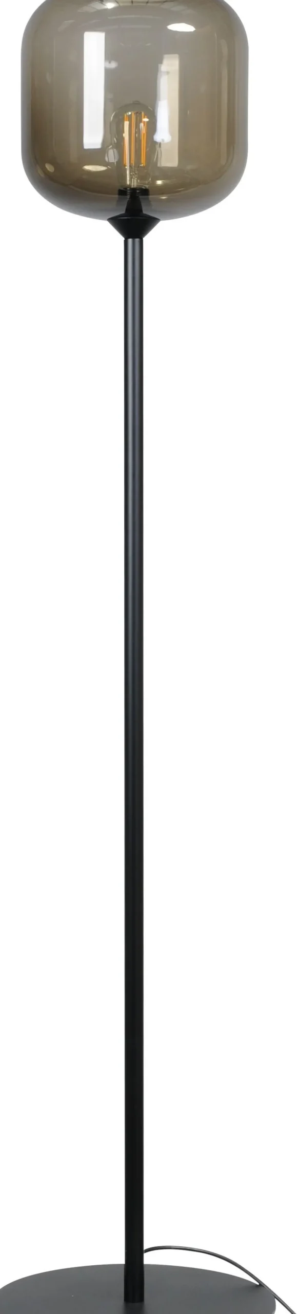 Masterlight Stehleuchte Rauchglas Metall 165 cm Schwarz ELYA< Glaslampen|Stehlampen