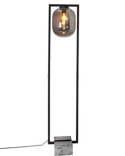 Wohnzimmerlampen|Glaslampen*By Rydéns Stehleuchte Rauchglas Metall Stein 150 cm Retro Design E27