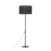 Bürolampen|Stofflampen*TK Lighting Stehleuchte Schwarz 160 cm Ø 50 cm Metall Stoff E27